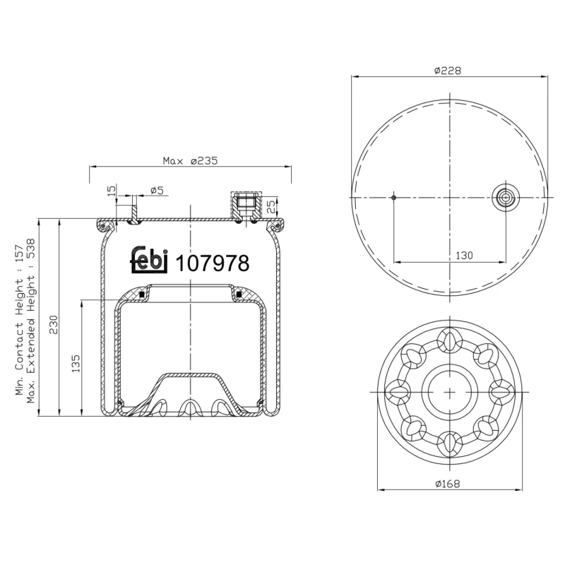 Image of Boot, air suspension FEBI BILSTEIN 107978