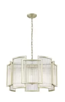 image of Antigua 5 Light Gold Crystal Pendant Ceiling Light