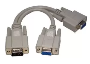 image of Cables Direct SVGA Splitter Cable, 20cm VGA cable 0.2 m VGA...