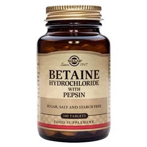 image of Solgar Betaine Hydrochloride with Pepsin Tablets 100 tablets