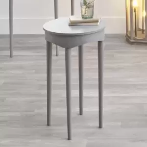 Image of Dark Grey Pine Wood Round Occasional Table