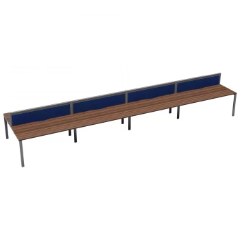 Image of CB 8 Person Bench 1400 x 780 - Dark Walnut Top and Silver Legs