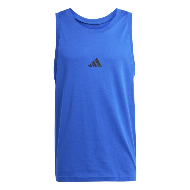 Image of Adidas Basic jersey tank top adidas Essentials Small Logo Bleu Male XL
