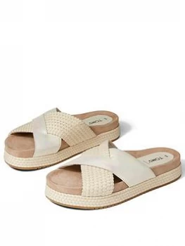 Image of Toms Paloma Metallic Flat Sandal - Silver, Size 3, Women