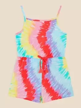 image of Accessorize Girls Tie Dye Playsuit - Multi, Size 5-6 Years, Women