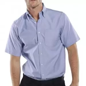 image of Oxford Shirt Short Sleeve Blue 16.5