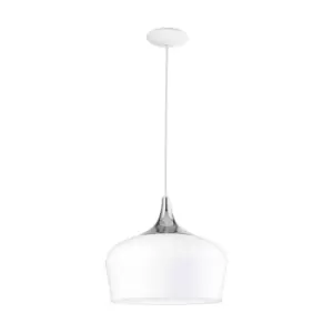 image of Eglo Obregon Rounded White and Chrome Pendant