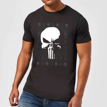 image of Marvel Punisher Mens Christmas T-Shirt - Black - 5XL