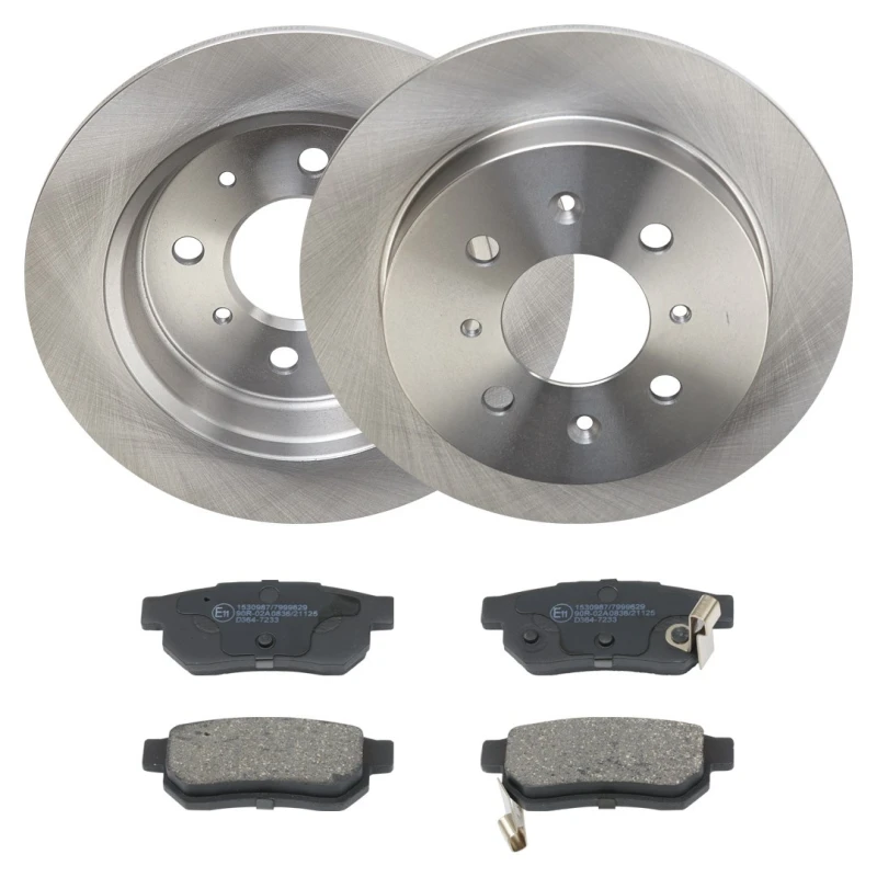 Image of RIDEX 3405B1890 Brake disc and pads set Rear Axle, Brake Disc Type: Solid, with acoustic wear warning Brake Set,disc brakes (3405)
