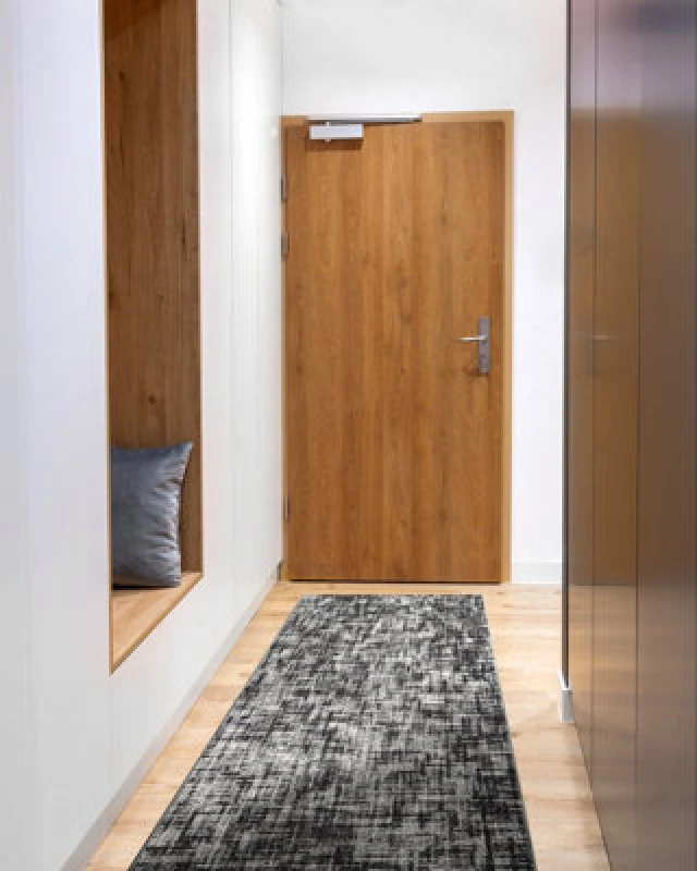 Image of RugsX Runner Silver Fasti Trellis Grey 80Cm 80X110 Cm