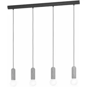 Image of Hanging Ceiling Pendant Light Anthracite & Stone 4 x 40W E27 Kitchen Island
