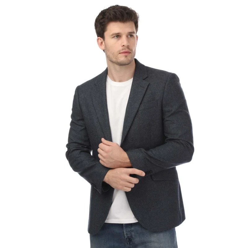 Image of Ted Baker Arthurj Woold Blend Twill Jacket - Blue Blue L
