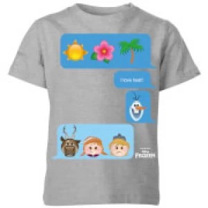 image of Disney Frozen I Love Heat Emoji Kids T-Shirt - Grey - 11-12 Years