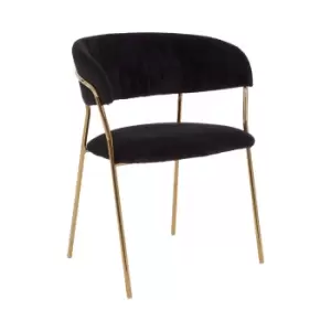 Image of Tamzin Gold Finish Dining Chair Light blue