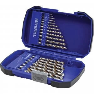 Image of Faithfull 19 Piece HSSE M35 Cobalt Drill Bit Set Metric