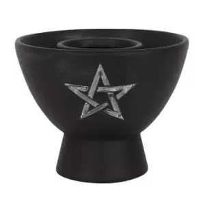 Image of Black Pentagram Terracotta Smudge Bowl
