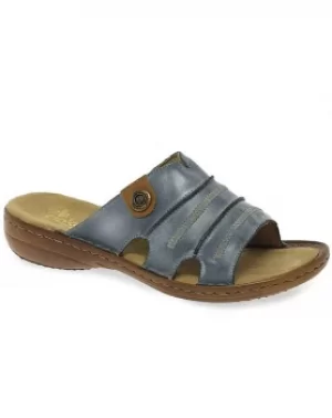 Image of Rieker Roman Leather Rouched Mules