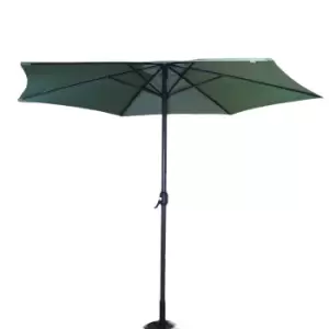 image of 3m Aluminium Parasol with Crank Handle for Garden or Patio in Dark Green