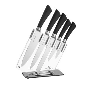 Viners 6 Piece Clear Knife Block Set