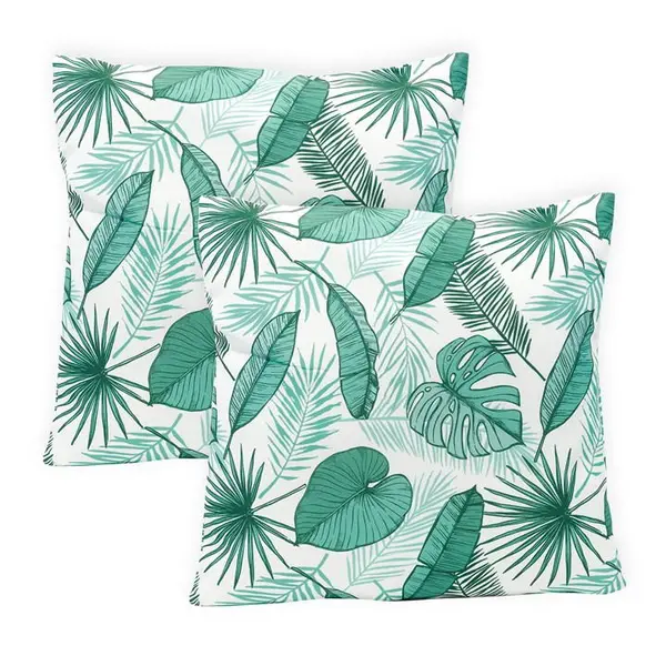 image of Streetwize Outdoor Pair of Botanical Scatter Cushions - Green M