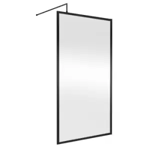 Hudson Reed Full Outer Frame Wetroom Screen 1950x1100x8mm - Matt Black