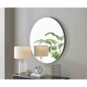 Image of Furniture Box Emma 100cm Round Silver Frame Wall Mirror