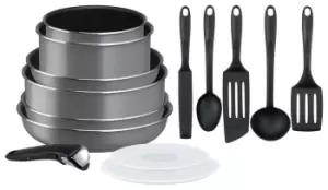 image of Tefal Ingenio 14 Piece Aluminium Pan Set - Black