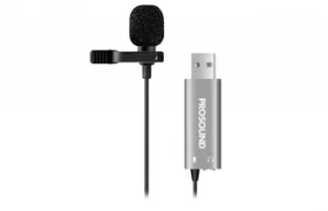 image of ProSound Lavalier Clip On Lapel Omnidirectional USB Microphone with 3.5mm Female Socket