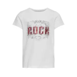 Image of Only KONLINA Girls Childrens T shirt in White - Sizes 6 years,8 years,10 years