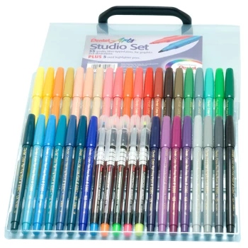 Pentel S360PP/35A Studio Set (35 Fibre Pens - 5 Highlighters)