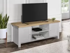 Image of Birlea Highgate Grey and Oak Effect Large TV Unit Flat Packed