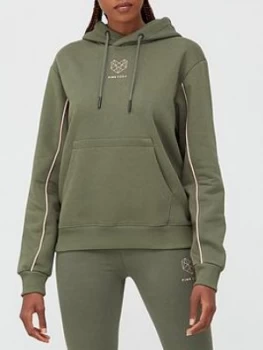 Image of Pink Soda Kane Boyfriend Hoodie - Khaki, Size 12, Women