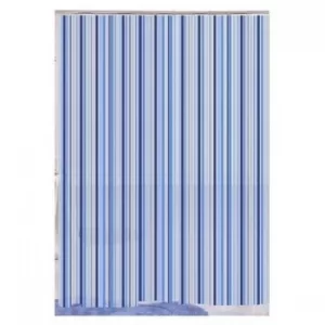 image of Blue Canyon Peva Shower Curtain 180 x 180cm Blue Stripe