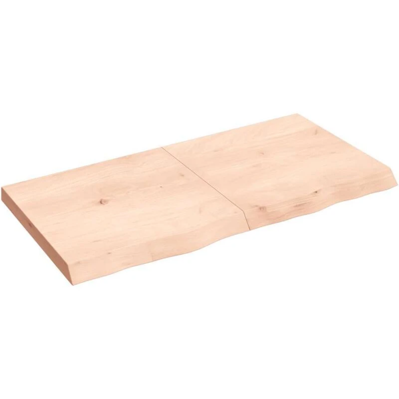 Image of Vidaxl Wall Shelf 120X60X6cm Untreated Solid Wood Oak, Brown 363579