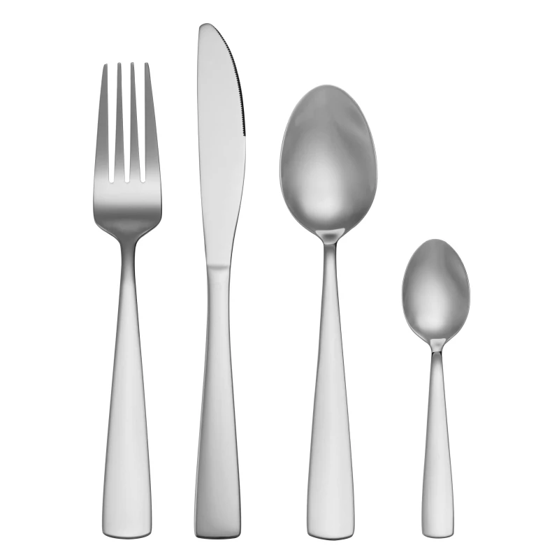 Image of Mikasa Harlington Stainless Steel Silver Gift Boxed 24 Piece Cutlery Set Tableware Gift Silver
