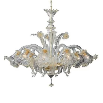 image of Rialto 8 Light Multi Arm Chandelier Amber Finish, E14