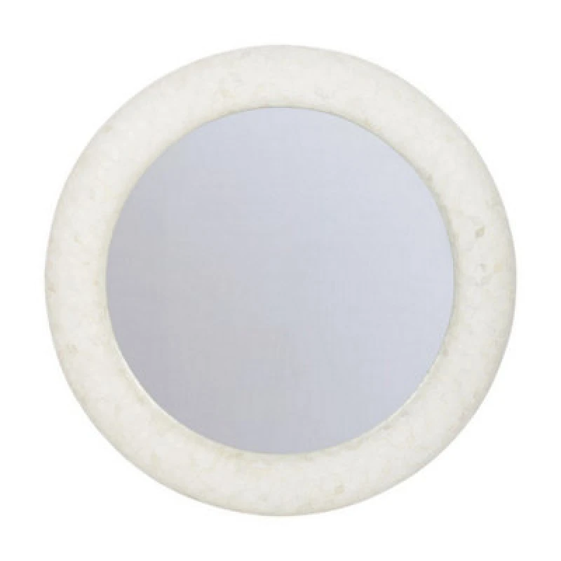 Image of Buttercup Farm Aspen Bone Inlay Round Mirror - Wood/bone - L6 X W100 X H100 Cm - White/ivory