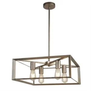 Image of Heaton 4 Light Pendant Silver, Gold, E27