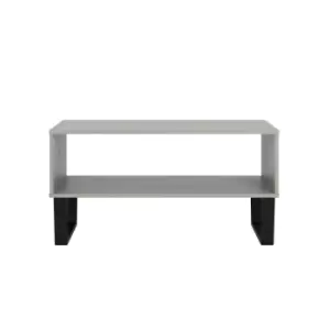 Image of Open Coffee Table Antique Grey Wash Waxed Pine