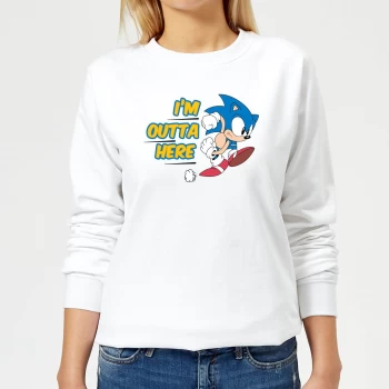 Image of I'm Outta Here Womens Sweatshirt - White - L