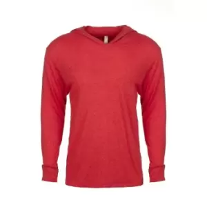 Image of Next Level Adults Unisex Tri-Blend Long Sleeve T-Shirt Hoodie (XS) (Vintage Red)