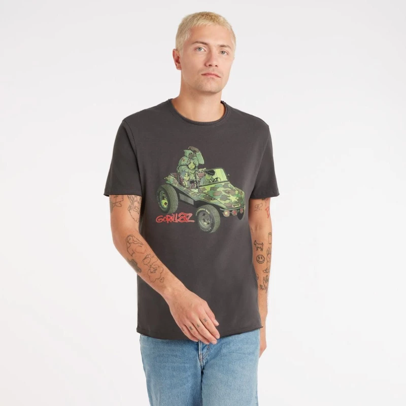 Image of Amplified Amplified Men Geep Gorillaz T-Shirt in Charcoal Size: 3X-Large Charcoal XXXL Male 5063377230635