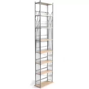 Techstyle Dakota 140 DVD Bluray / 210 Cd Media Storage 7 Tier Tower Shelves Silver