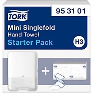 image of Tork Hand Towel Dispenser H3 Starterpack Plastic Wall Mountable White 13.5 x 29.1 x 33.2 cm