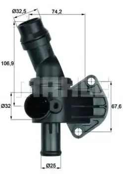 Image of MAHLE Original Engine thermostat BEHR Opening Temperature: 87°C TI 8 87 Thermostat, coolant,Thermostat VW,AUDI,SKODA,Golf V Schragheck (1K1)