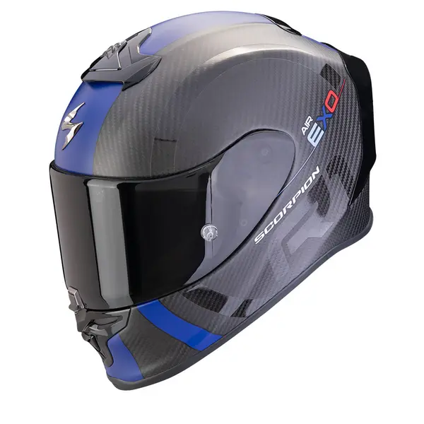 Image of Scorpion EXO-R1 Evo Carbon Air Mg Matt Black-Blue Full Face Helmet L
