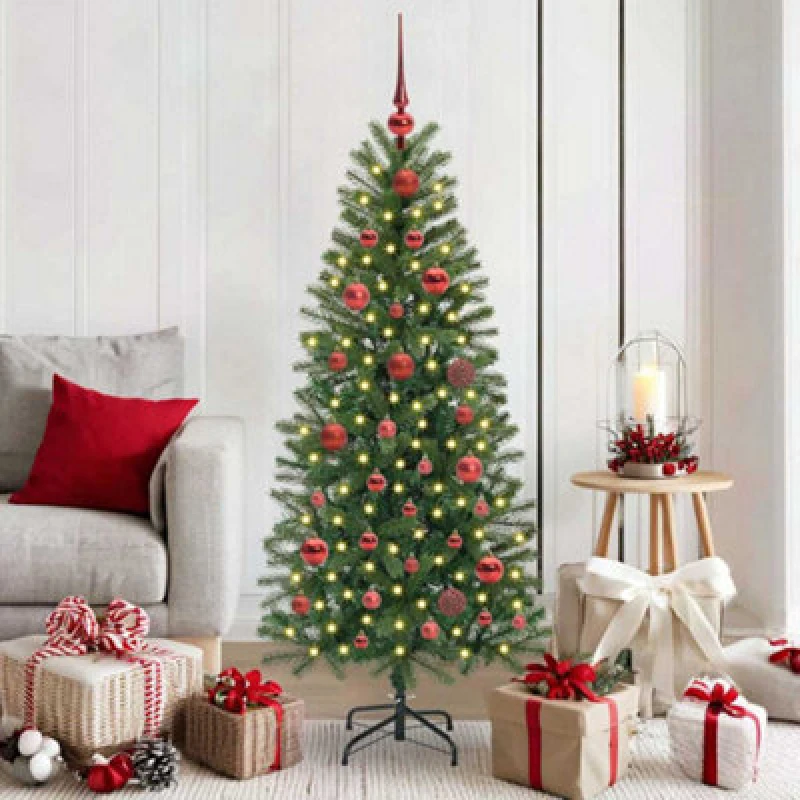 Image of Vidaxl Artificial Christmas Tree With 150 Leds Green 150 Cm Pe And Pvc