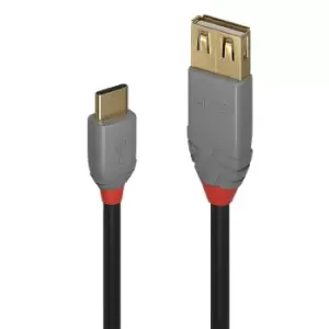 image of Lindy 0.15m USB 2.0 C to A AdapterCable, Anthra Line