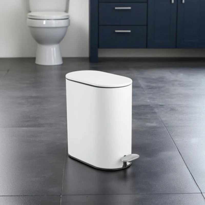 Image of Showerdrape Fortuna 5L Soft Close Bathroom Pedal Bin White