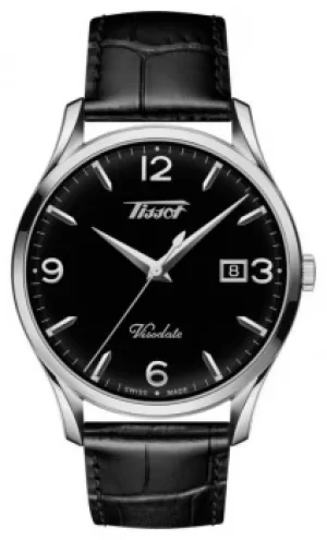 Tissot Mens Visodate Heritage Quartz Black Leather Black Watch